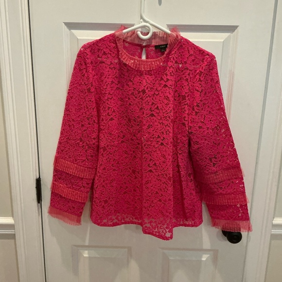 J. Crew 2 piece pink lace top sz large - Picture 2 of 5